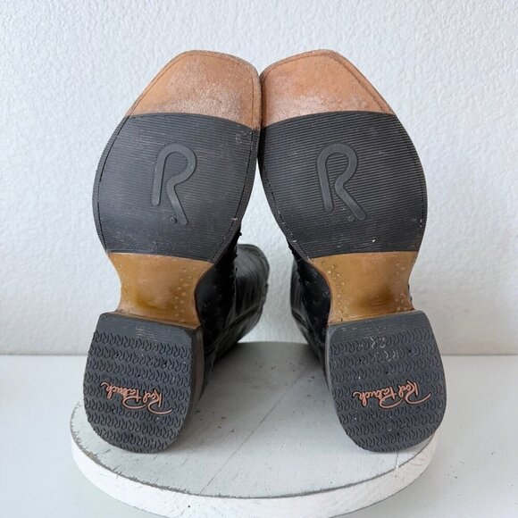 Rod Patrick Womens Cowboy Boots Size 9E Black Full Quill Ostrich Cowgirl Western - Picture 8 of 11